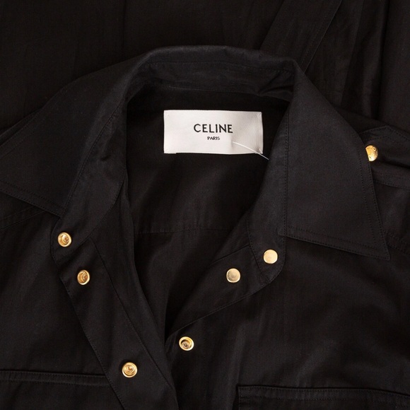 Celine Poplin Midi Safari Button Down Dress - Picture 2 of 8